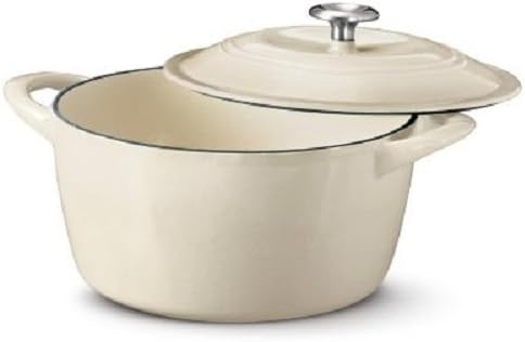 Tramontina Enameled Cast Iron 6.5 Qt Covered Round Dutch Oven OFF WHITE NEW