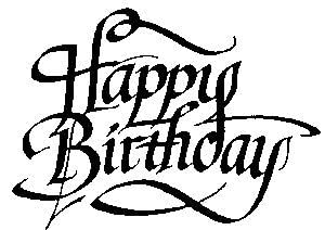 Art Stamps FC20 Happy Birthday Celebration and Occasion Stamp, Black