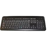 Computer Keyboard Bilingual Japanese English Japanese Blue Characters / Letters and English White Characters / Letters with Wired USB Connection Black Keyboard Keys with Vivid Blue Japanese Letters and Clear White Letters with a Wired USB Cable Connection (Must Enable Japanese Language in Windows)