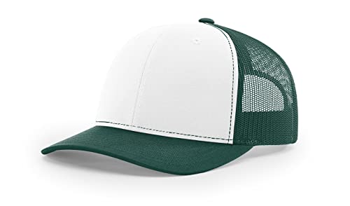 Richardson 112 Trucker Hat White/Dark Green, OSFM