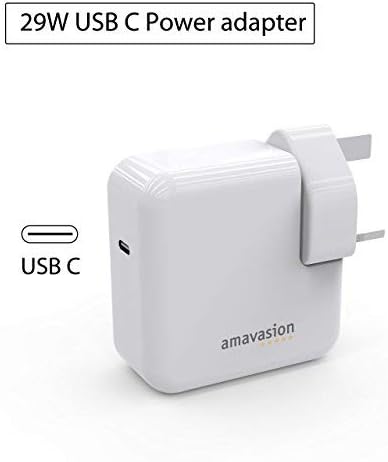 USB C Wall Charger 29W, Amavasion Type C Replacement Fast Charger with 3 Kinds of Plugs and 2m USB-C Adapter Cable for Compatible Phones, Tablets and Laptops.