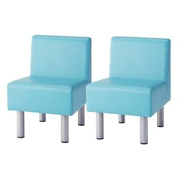 Amazon ワールドクラフト サロンソファ １人掛 ブルー ２台セット World Craft ソファ カウチ 通販