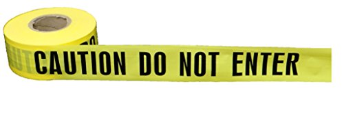 1 roll of Barricade Tape. Yellow and Black Caution DO NOT Enter Tape 3 inch Wide, 1000 Feet. Printed Barricade Tape 3 mil, Barrier Safety Tape. - Thumbnail 2