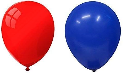 INERRA Balloons - Pack of 50 Mixed (25 x Royal Blue & 25 x Red) Latex 10" For Helium or Air - Birthday and Wedding