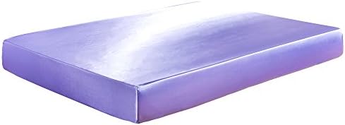Yovoro Luxury Satin Fitted Bottom Sheet 12 Inch Deep Pocket Lilac Full Size
