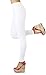 D&K Monarchy Women's Plus Size Seamless Full Length Thick Leggings, White, S/M (0-10)