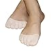 AUTPRO 2 Pairs Five Fingers Toe Socks for Women No Show, Velvet Toes, Cotton Pads, Invisible Ball of Foot Liner Covers Not Slip (Beige, Close)