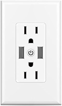 Smart WiFi Wall Outlet,2 Socket be individually controlled,Works with Alexa/Google Home/IFTTT, No Hub Required,Standard In-Wall Lighting Control Socket 2.4A USB Charger Remote Control Via App