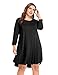 BELAROI Women's Plus Size Dress Fall Casual Swing 3/4 Sleeve T Shirt Loose Tunic Dress (M, Black)