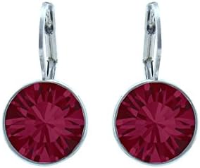 CP Baby Mini Bella Ruby Rhodium Plated Earrings Made with Swarovski Crystals