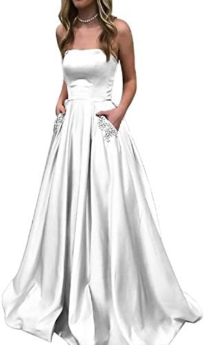 menoqo Women's Strapless Dresses Ball Gown Evening Prom Party Dress
