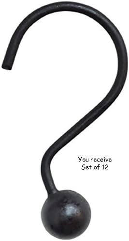 Amazon Com Set Of 12 Black Wrought Iron Shower Curtain Hooks