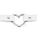 Girls Love Heart Choker PU Leather Collar Punk Heart Goth Fans Chain Necklace (White)