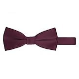 Jacob Alexander Men's Pretied Banded Adjustable Solid Color Bowtie - Burgundy