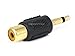 Monoprice 107146 3.5mm Mono Plug to RCA Jack Adaptor, Gold Plated Black