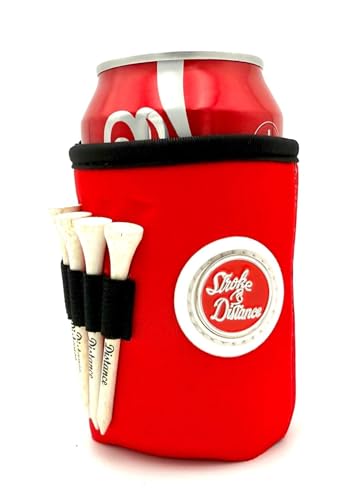 Classic Can Beverage Caddie 3-in-1 Golf Insulator, Removeable Ball Marker, Bag Clip & Tees Combo – Red at Amazon
