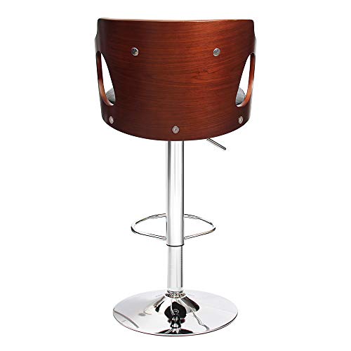 Homall Bar Stools Walnut Bentwood Adjustable Height Leather Modern
