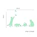Marsway® 8 Pcs Cats Night Glow Sticker Luminous Removable Adhesive Kids Room Wall Decal