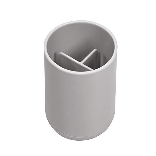 iDesign Cade Holder, Holds Normal Toothbrushes, Spin Brushes, and Toothpaste, Matte Gray