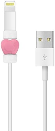 Peres® Heart Shaped Colorful Data Cable Saver Protector for Apple USB Lightning Cable Iphone Earphones Protector and 30-pin Charging Cables for Ipod / Iphone / Ipad / Apple Watch (2*Pink)