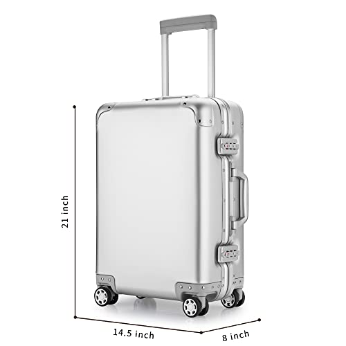 YUEMAI Aluminum Alloy Luggage Hard Shell CarryOns with Spinner Wheels
