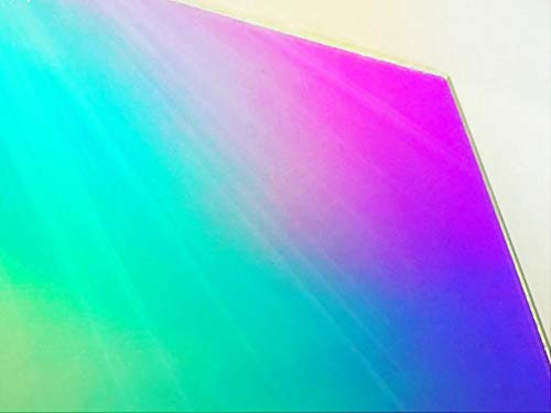 ACFENG Laser 5PCS Acrylic (PMMA) AB Square Sheet, Plexiglass Square Iridescent/Radiant Sheet (1.5MM Thickness, 5")