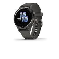Garmin Venu 2S, Smaller-sized GPS Smartwatch with Advanced Health Monitoring and Fitness Features, Slate Bezel with Graphite Case and Silicone Band