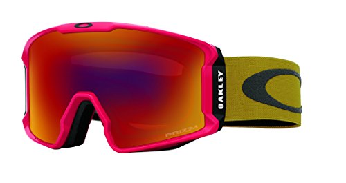 Oakley Men's Line Miner Snow Goggles, Red Burnished Iron, Prizm Torch Iridium, Large