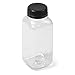 8 fl oz Clear PET Square Beverage Bottle - Tamper Evident IPEC neck with Black IPEC Caps