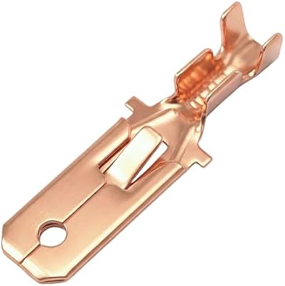 Heschen 6.3mm Non-Insulated Male Spade Crimp Terminals Connectors 100 pcs