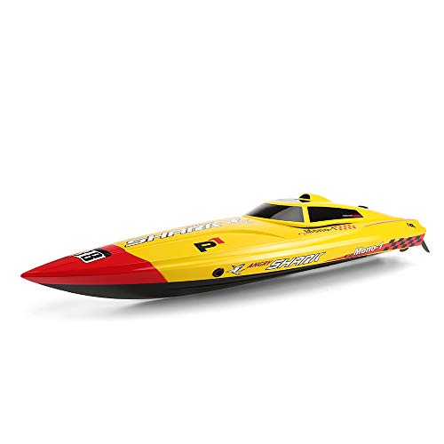 FUNTECH RC Boats PNP High Speed 80KM/H+ Electric Remote Control Boat [Yellow] - Freshwater - Pools Bathtubs Lake - Thumbnail 6
