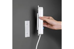 BAFOVY Power Socket Fixer, Self Adhesive Punch Free Wall Mounted Power Strip Holder, Seamless Design for Most Glossy Surfaces