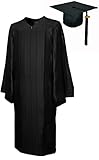 Cap & Gown & Tassel & Year Charm 2016 & 2017, Set Shiny, size 57 black