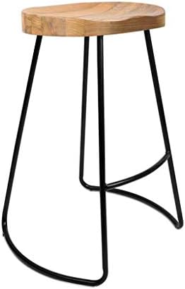 JYKOO Bar Height Metal Bar Stool, Cafe, Dining Room, Kitchen High Chair Two Colors 75 * 38 * 46Cm (29.5" H* 15" L* 18.1" W),Lightbrown