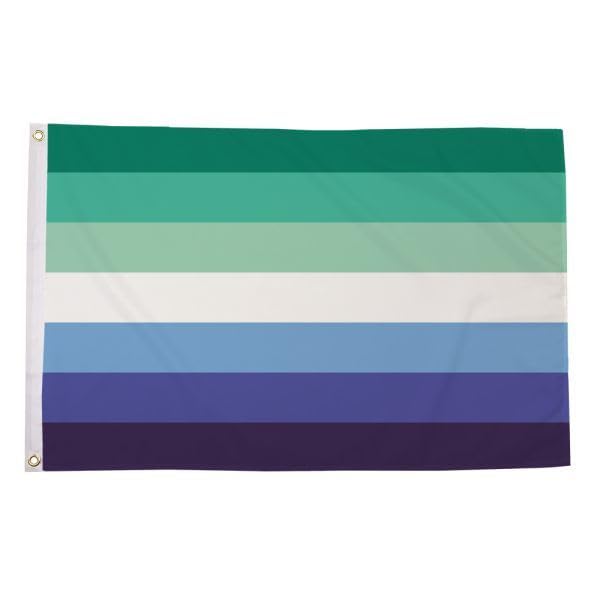 Flagmax Gay Male Striped Flag 5ft x 3ft (150cm x 90cm) - Durable Gay Man Flag with Eyelets for Outdoor Display - Perfect Male Pride Banner for Celebrations and Events