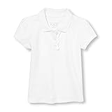 The Children's Place Little Girls and Toddler Short Sleeve Uniform Polo Shirt, White, 3T