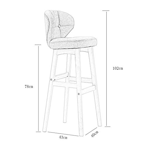 LCA Barhocker Barstuhl Barhocker Mit Rückenlehne Und Hölzernen Bein Frühstück Stuhl Geeignet Für Bar Küche Zu Hause… – Bild 3