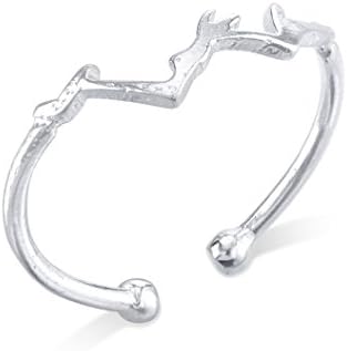 CY Supplies Leaf Branch Laurel Ring - 925 Sterling Silver - Adjustable