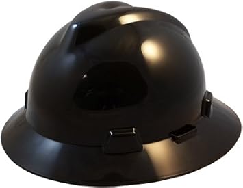 black msa full brim hard hat