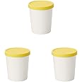 Tovolo Sweet Treat, Reusable Ice Cream Container for Homemade Ice Cream, Lemon - 1 Quart Stackable Storage Tubs with Silicone Lids for Freezer - BPA-Free & Dishwasher-Safe (Pack of 3)