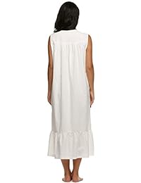 Ekouaer - Vestido de noche para mujer, 100% algodón, estilo victoriano de manga larga, sin mangas