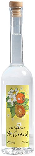 Obstler aus dem Allgäu | 200ml Obstbrand aus ausgewählten Früchten | Feinkost Spirituose aus Apfel und Birne | 38% Vol.