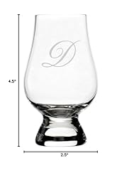 Bix Script Etched Monogram Crystal Whisky Glass