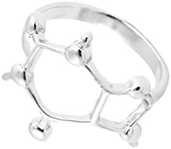 Gold silver rose gold Chemical molecular ring Summer Style Simple Geometry Hexagon Rings For Women fashion jewelry Love of science lover girl gift