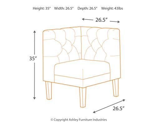 Signature Design By Ashley - Tripton Corner Upholstered Bench - Casual Style - Medium Brown - Thumbnail 3