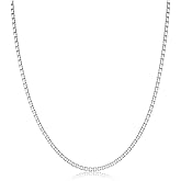 ASDULL 925 Sterling Silver Box Chain for Women 2/3/4/5mm Mens Sturdy Non-Fading Mens Silver Chain 16/18/20/22/24/26/30 Inches