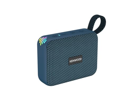 KENWOOD AS-60BT-A Portable Bluetooth Speaker, 5W Powerful Sound, IPX7 Waterproof, TWS, Compact Travel Speaker with 8.5H Battery Life, Blue