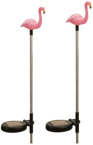 Tricod E2183 Solar Pink Flamingo Garden Stake Color Change LED Light, Medium, 2-Pack
