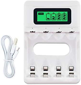 catyrre 4 Slot Battery Charger Adapter With Display Screen For Aa Aa Ni-Mh Ni-Cd Battery