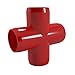 FORMUFIT F001CRX-RD-4 Cross PVC Fitting, Furniture Grade, 1